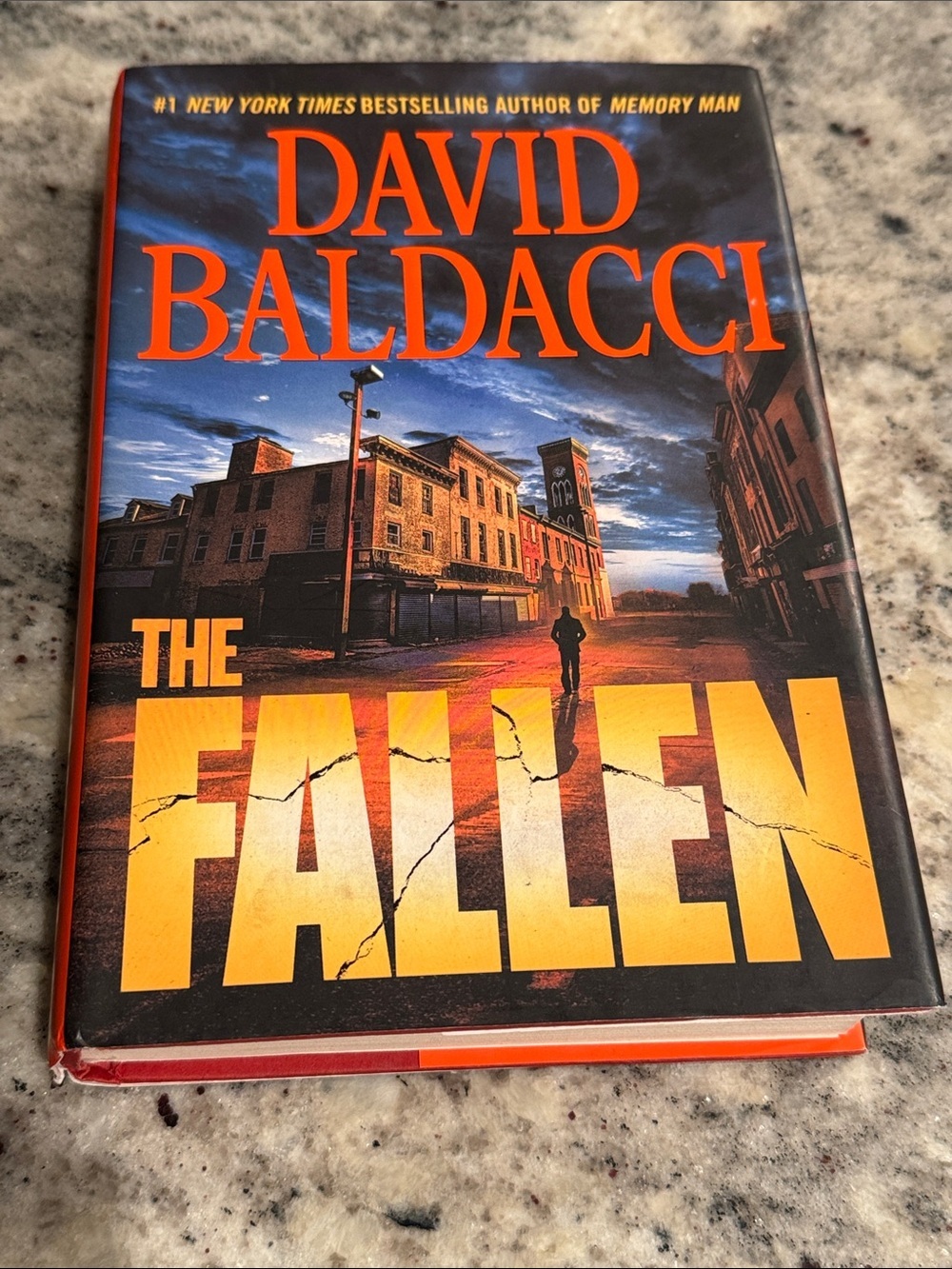 David Baldacci "The Fallen" Hardcover Book - Orange & Black Cover